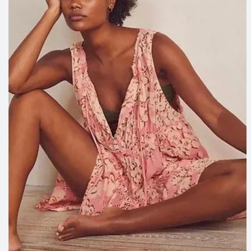 Free People Pink Floral Mini/ Romper